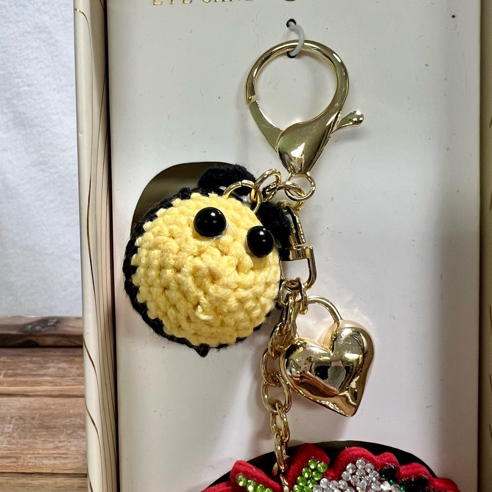 Eye Candy Strawberry & Bee Purse Charm - Picture 3 of 3